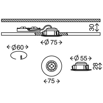 Briloner 7204-031 - CONJUNTO 3x Foco de encastrar de casa de banho LED ATTACH LED/5W/230V IP44