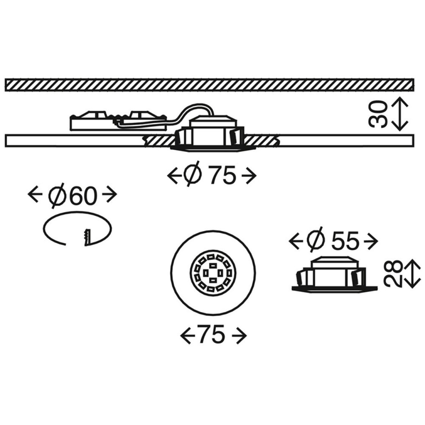 Briloner 7204-031 - CONJUNTO 3x Foco de encastrar de casa de banho LED ATTACH LED/5W/230V IP44