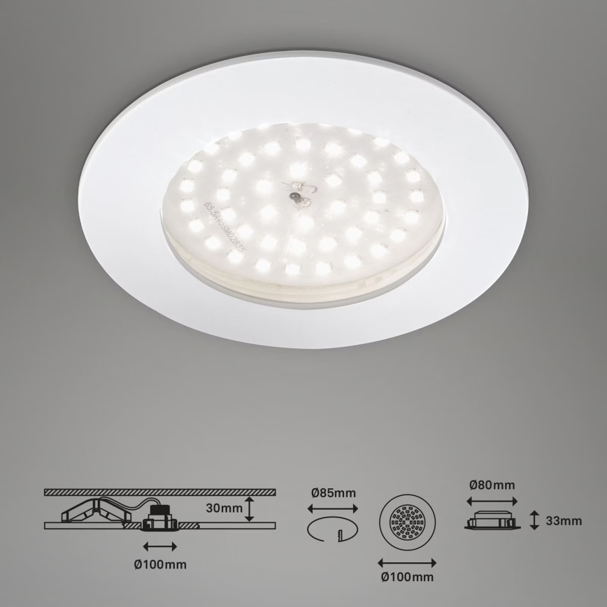 Briloner 7206-016 - Foco de encastrar LED para casa de banho  LED/10,5W/230V IP44