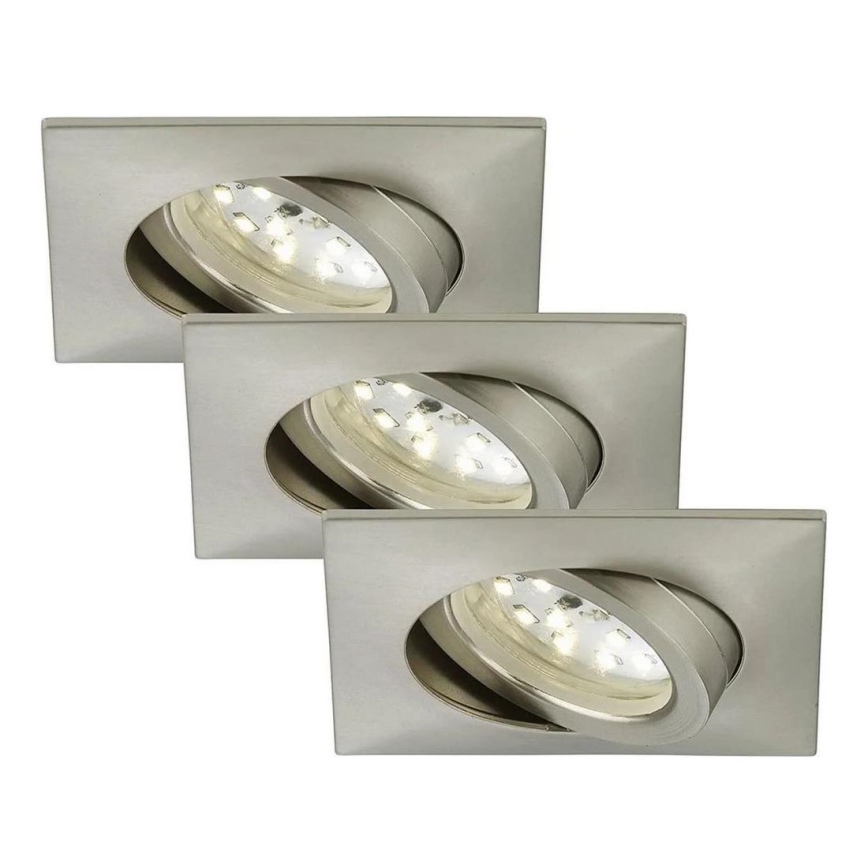 Briloner 7210-032 - CONJUNTO 3x Focos de encastrar LED para casa de banho  ATTACH LED/5W/230V IP23 cromado mate