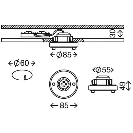Briloner 7214-012 - Foco de encastrar de casa de banho LED ATTACH LED/5W/230V IP44