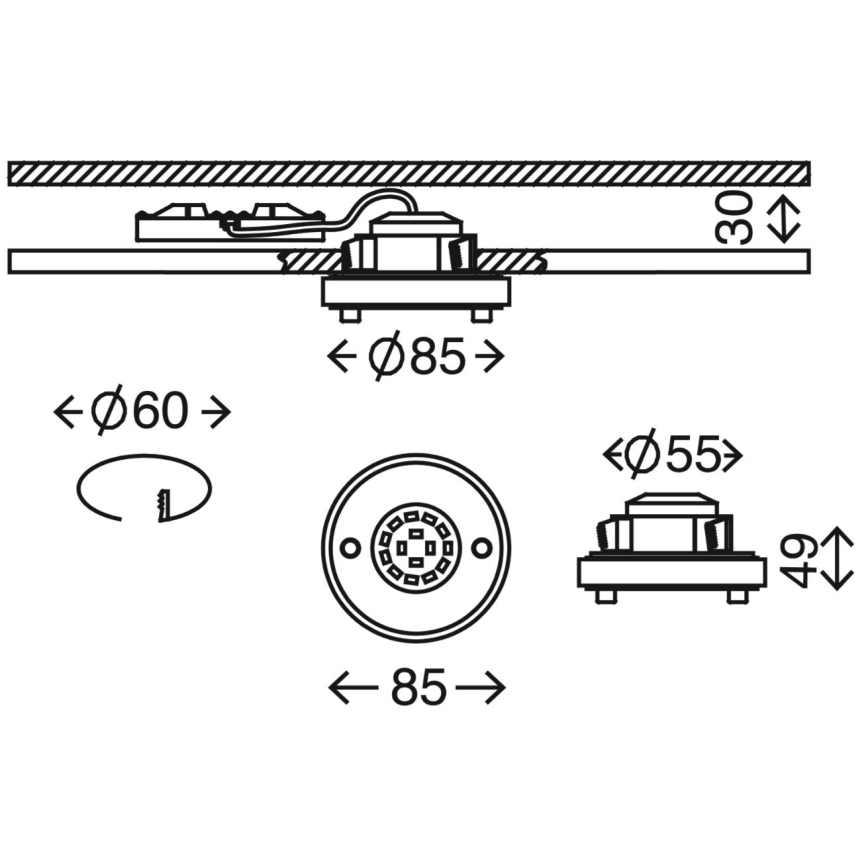 Briloner 7214-012 - Foco de encastrar de casa de banho LED ATTACH LED/5W/230V IP44