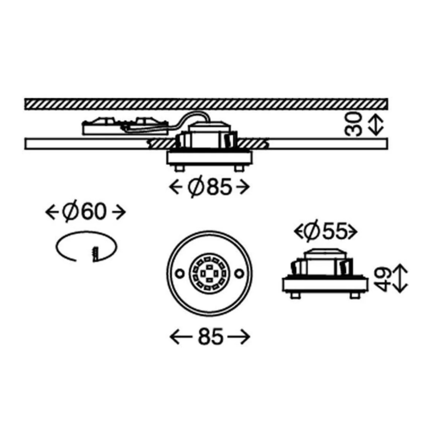 Briloner 7214-019 - Foco de encastrar de casa de banho LED ATTACH LED/5W/230V IP44 3000K redondo