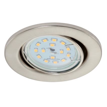 Briloner 7220-032 - CONJUNTO 3x Iluminação embutida de casa de banho LED FIT 1xGU10/5W/230V níquel mate