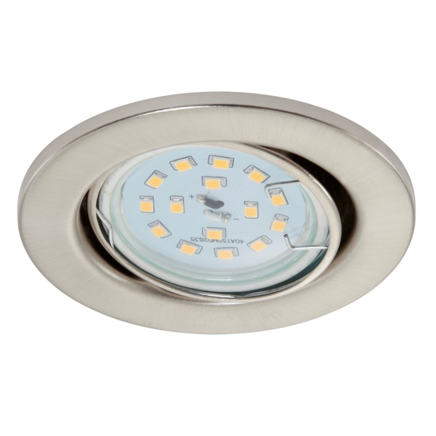 Briloner 7220-032 - CONJUNTO 3x Iluminação embutida de casa de banho LED FIT 1xGU10/5W/230V níquel mate