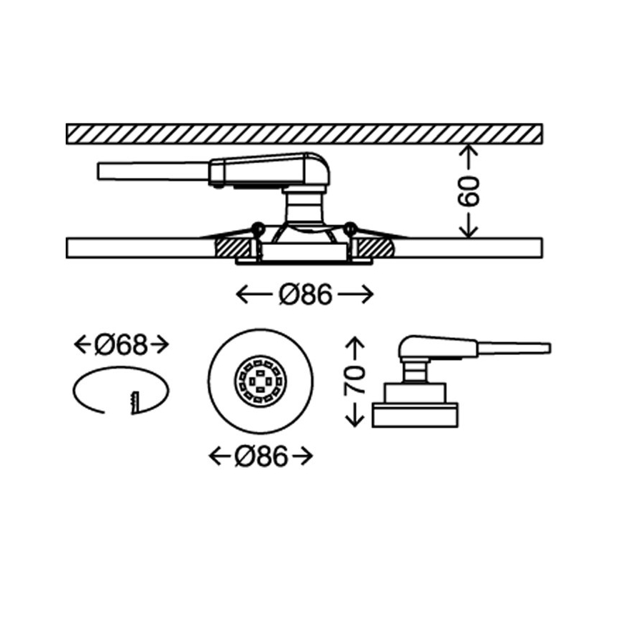 Briloner 7220-032 - CONJUNTO 3x Iluminação embutida de casa de banho LED FIT 1xGU10/5W/230V níquel mate