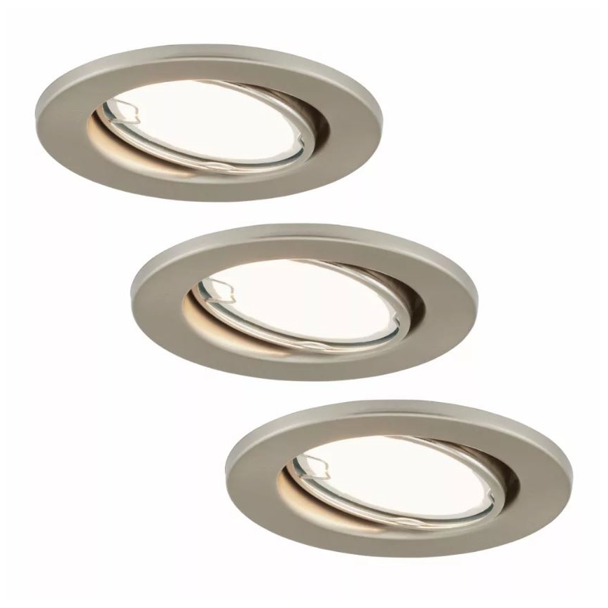 Briloner 7221-032 - CONJUNTO 3x Iluminação embutida de casa de banho LED 1xGU10/3W/230V IP23 cromado mate