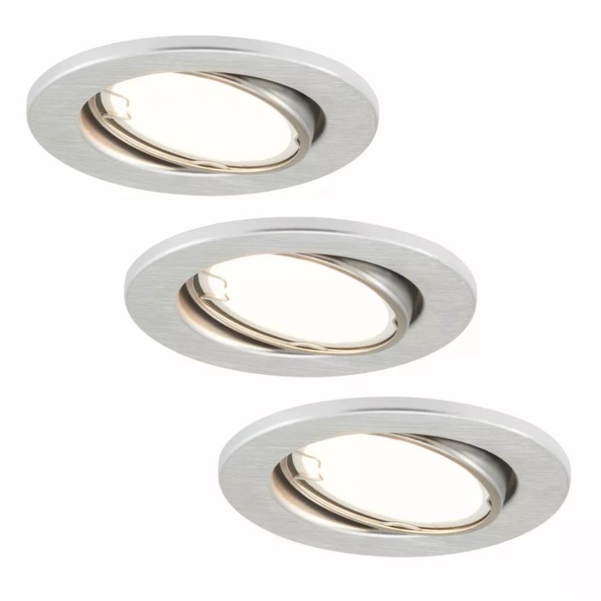 Briloner 7221-039 - CONJUNTO 3x Foco de encastrar de casa de banho LED 1xGU10/3W/230V IP23 prateado