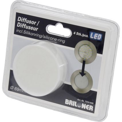 Briloner 7224-040 - CONJUNTO 4x Difusores para iluminação embutida diâmetro 69 mm