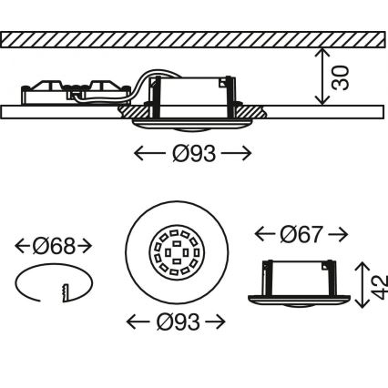 Briloner 7227-012 - Foco de encastrar LED para casa de banho  LED/5W/230V IP65 cromado mate