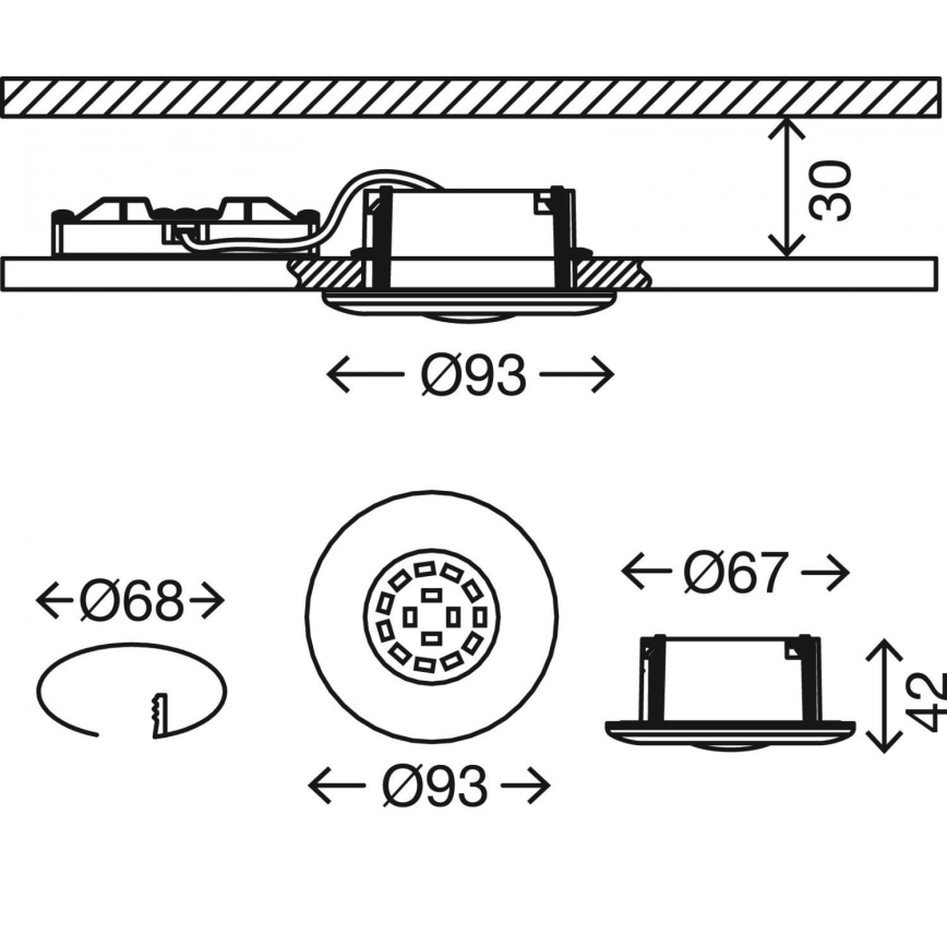 Briloner 7227-012 - Foco de encastrar LED para casa de banho  LED/5W/230V IP65 cromado mate