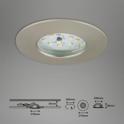 Briloner 7231-032 - CONJUNTO 3x LED Regulação casa de banho embutido ATTACH iluminação LED/5,5W/230V IP44
