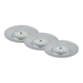 Briloner 7231-039 - Conjunto com 3 focos LED dimmerizáveis embutidos para casa de banho, LED/5,5W/230V IP44, cromado mate