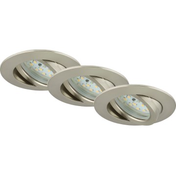 Briloner 7232-032 - Conjunto de 3 luminárias de embutir LED dimerizáveis para casa de banho ATTACH LED/5,5W/230V IP23