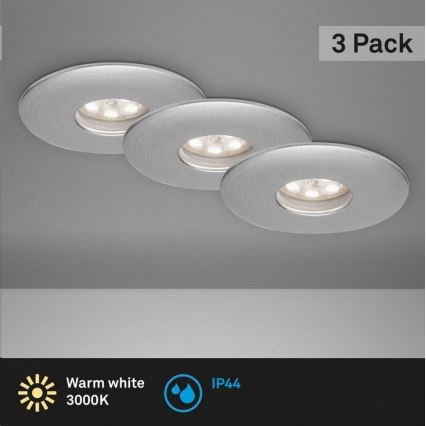 Briloner 7240-039 - CONJUNTO 3x Foco de encastrar de casa de banho LED LED/1,8W/230V IP44