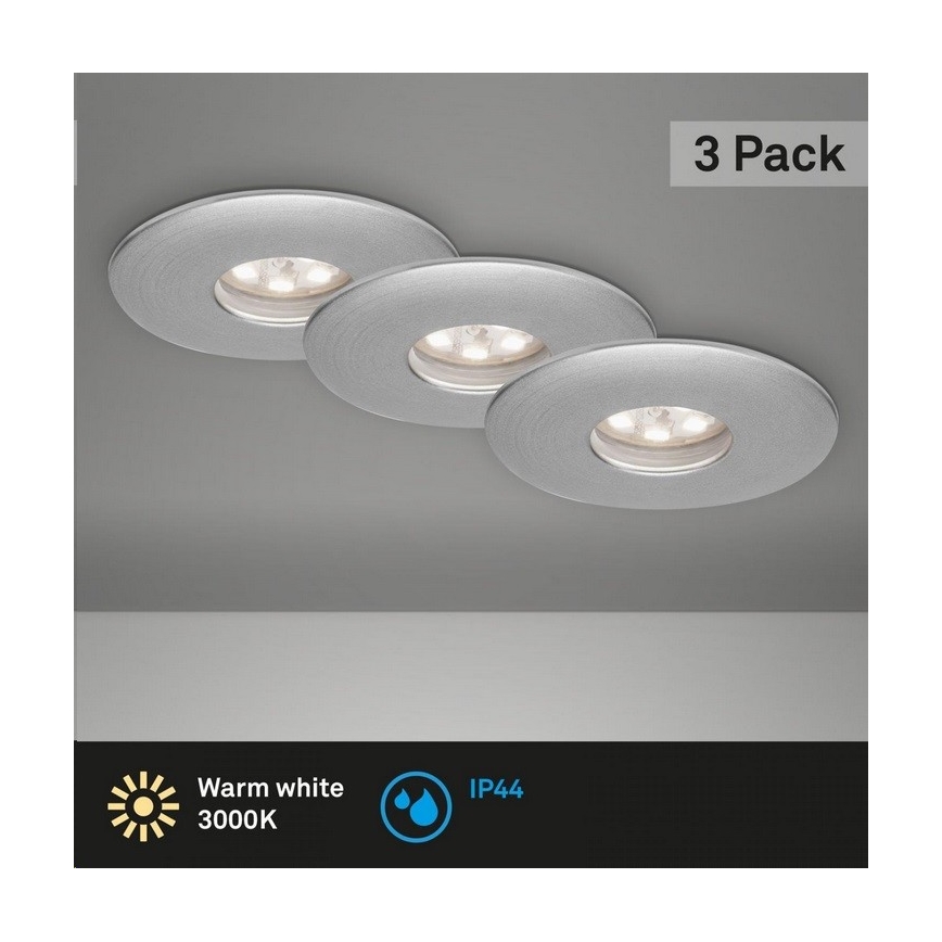 Briloner 7240-039 - CONJUNTO 3x Foco de encastrar de casa de banho LED LED/1,8W/230V IP44