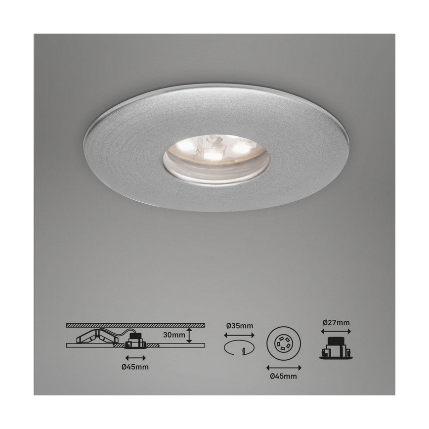 Briloner 7240-039 - CONJUNTO 3x Foco de encastrar de casa de banho LED LED/1,8W/230V IP44