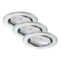 Briloner 7277-038 - CONJUNTO 3x Foco de encastrar de casa de banho LED com regulação 1xGU10/5W/230V IP23