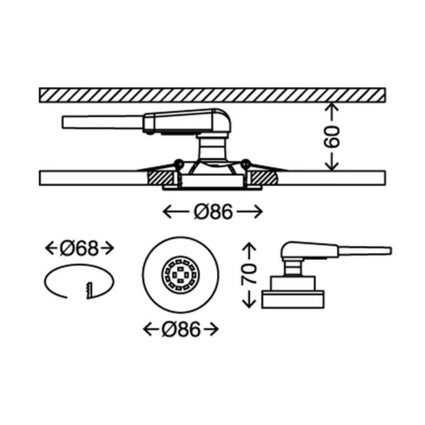 Briloner 7277-038 - CONJUNTO 3x Foco de encastrar de casa de banho LED com regulação 1xGU10/5W/230V IP23