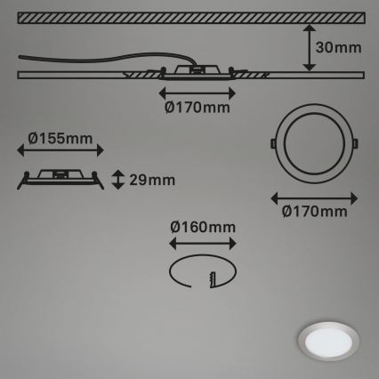 Briloner 7286-012 - Foco de encastrar LED para casa de banho  LED/12W/230V IP44