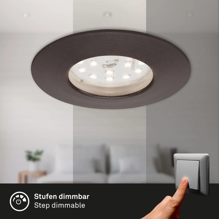 Briloner 7295-031 - CONJUNTO 3x Foco de encastrar de casa de banho LED com regulação ATTACH LED/6,5W/230V IP44