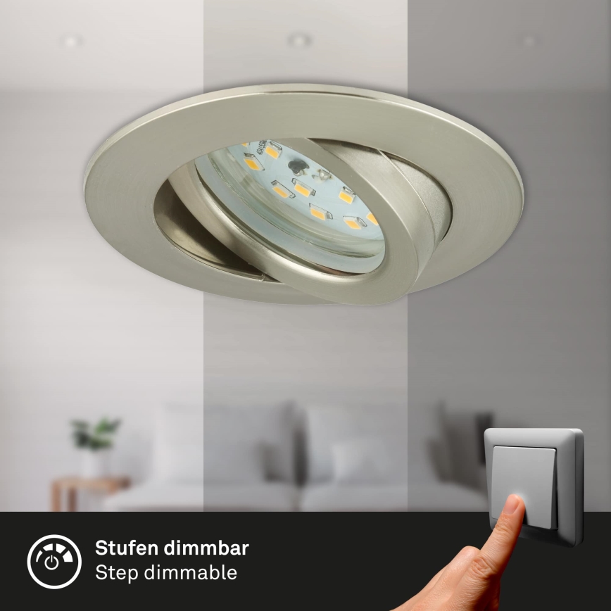 Briloner 7296-012 - Foco de encastrar LED para casa de banho com regulação ATTACH LED/6,5W/230V IP23 cromado mate