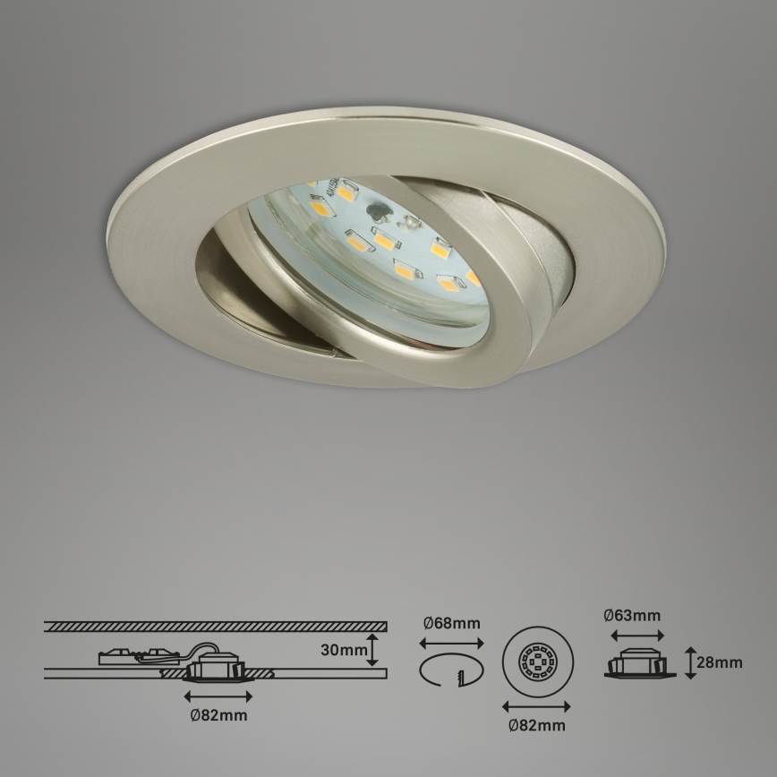 Briloner 7296-012 - Foco de encastrar LED para casa de banho com regulação ATTACH LED/6,5W/230V IP23 cromado mate