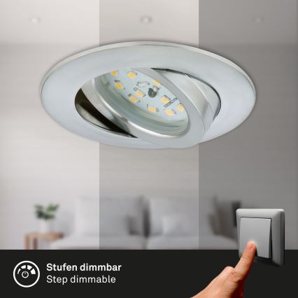 Briloner 7296-019 - Foco de encastrar para casa de banho LED com regulação LED/6,5W/230V IP23