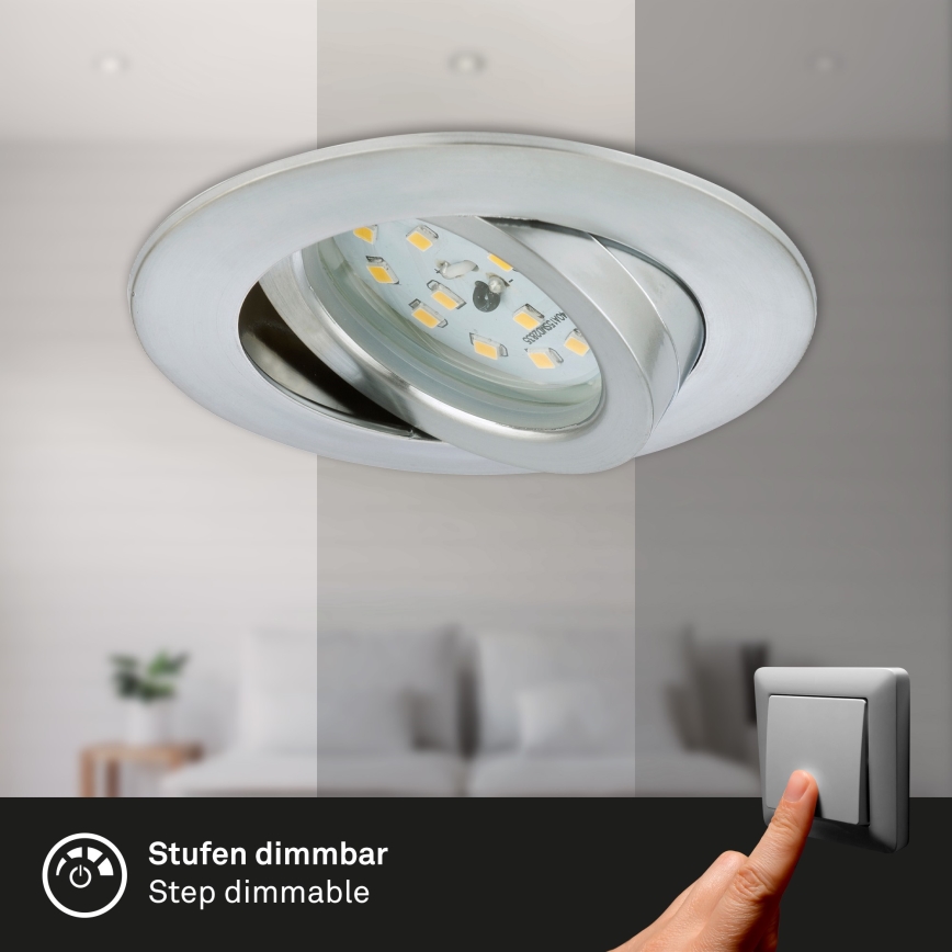 Briloner 7296-019 - Foco de encastrar para casa de banho LED com regulação LED/6,5W/230V IP23