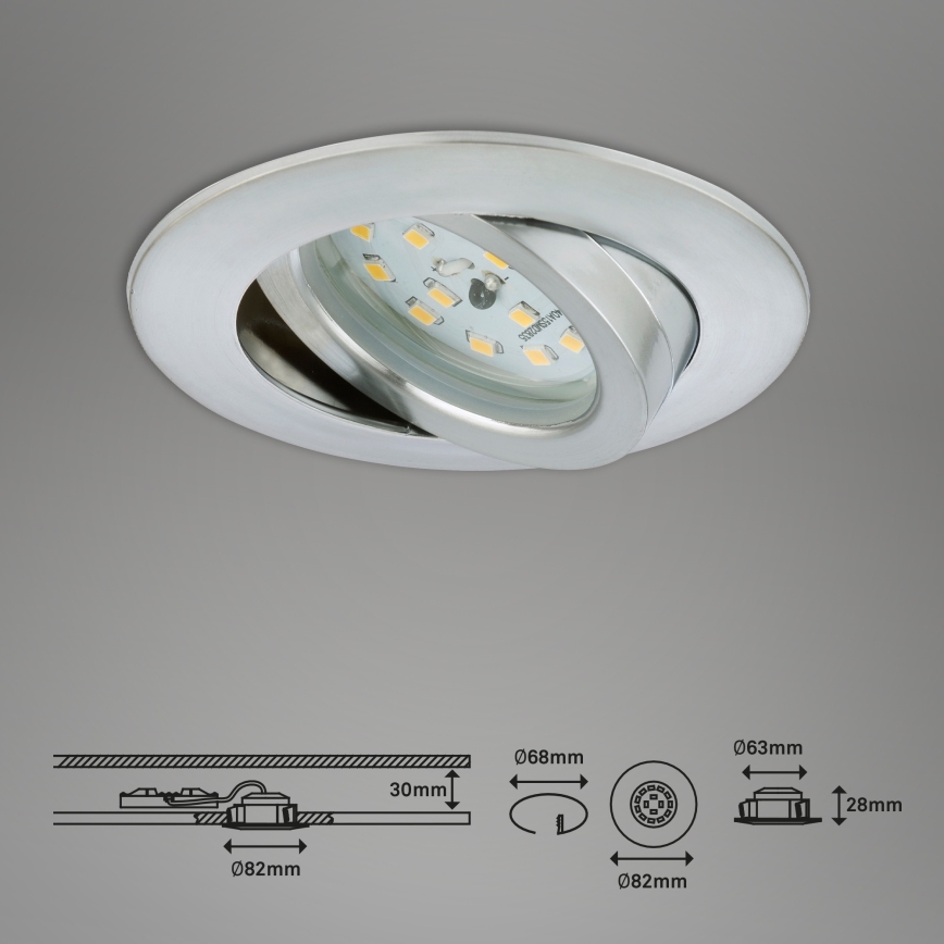 Briloner 7296-019 - Foco de encastrar para casa de banho LED com regulação LED/6,5W/230V IP23