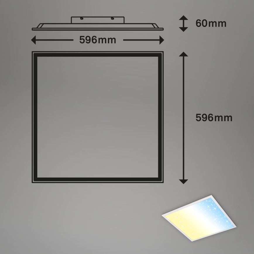 Briloner 7303-016 - Iluminação de teto LED com regulação STARRY SKY LED/36W/230V 3000-6000K + comando