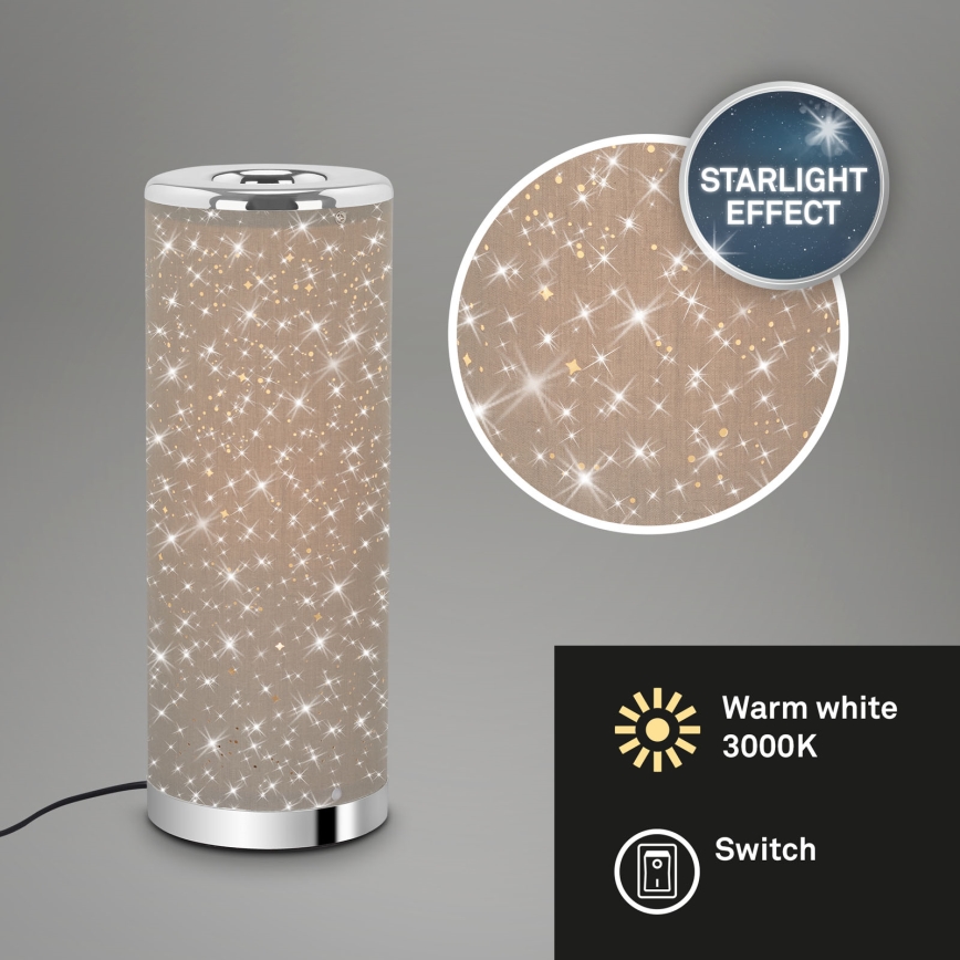 Briloner 7334-011 - Candeeiro de mesa LED STARRY SKY 1xGU10/5W/230V castanho