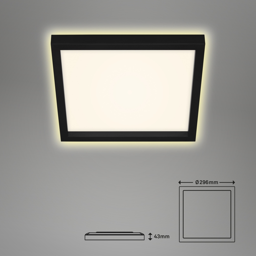 Briloner 7362-015 - Iluminação de teto LED CADRE LED/18W/230V 29,6x29,6 cm preta