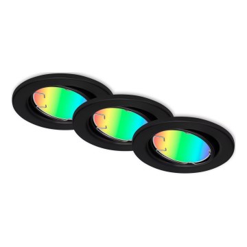 Briloner 7373-035 - CONJUNTO 3x LED RGB Foco de encastrar com regulação LED/4,9W/230V Wi-Fi Tuya + comando