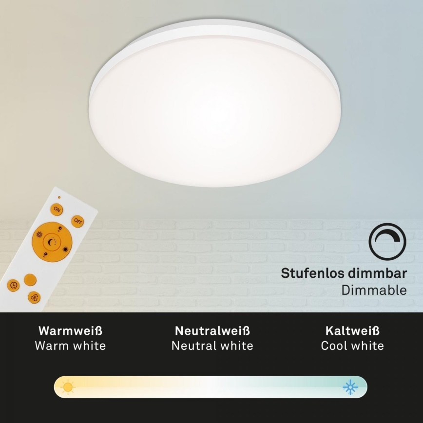 Briloner 7377-016 - Iluminação de teto LED com regulação LED/12W/230V 3000-6500K + comando