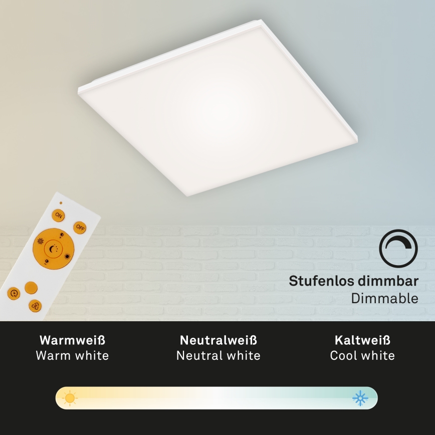 Briloner 7378-116 - Iluminação de teto LED com regulação FRAMELESS LED/24W/230V 3000-6500K + controlo remoto