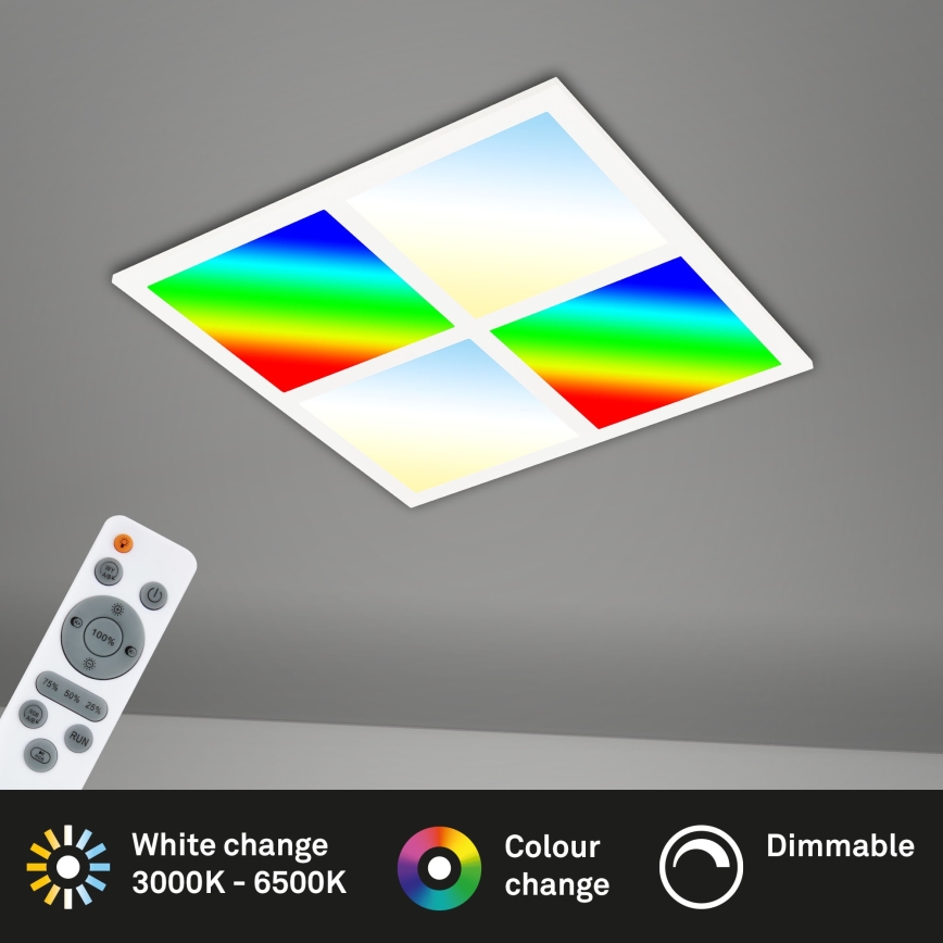 Briloner 7387-016 - Iluminação de teto RGBW com regulação LED/24W/230V 3000-6500K + controlo remoto