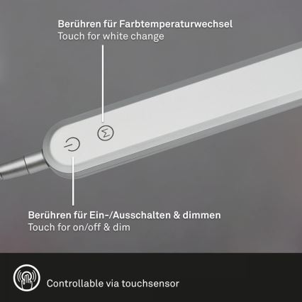 Briloner 7389-014 - LED Regulação táctil flexible candeeiro de mesa SERVO LED/8W/230V 3000/4000/6500K