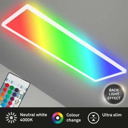 Briloner 7404-016 - Painel LED RGBW dimerizável de sobrepor LED/22W/230V 4000K + controlo remoto