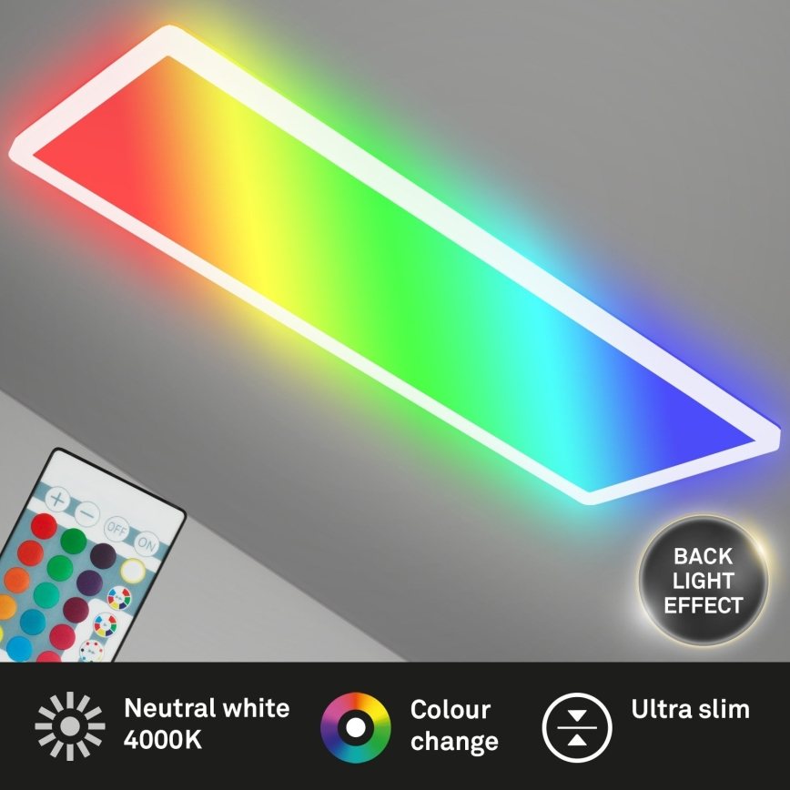 Briloner 7404-016 - Painel LED RGBW dimerizável de sobrepor LED/22W/230V 4000K + controlo remoto