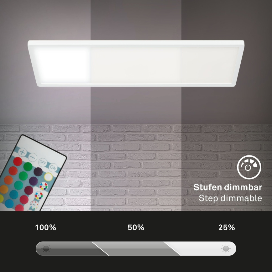 Briloner 7404-016 - Painel LED RGBW dimerizável de sobrepor LED/22W/230V 4000K + controlo remoto