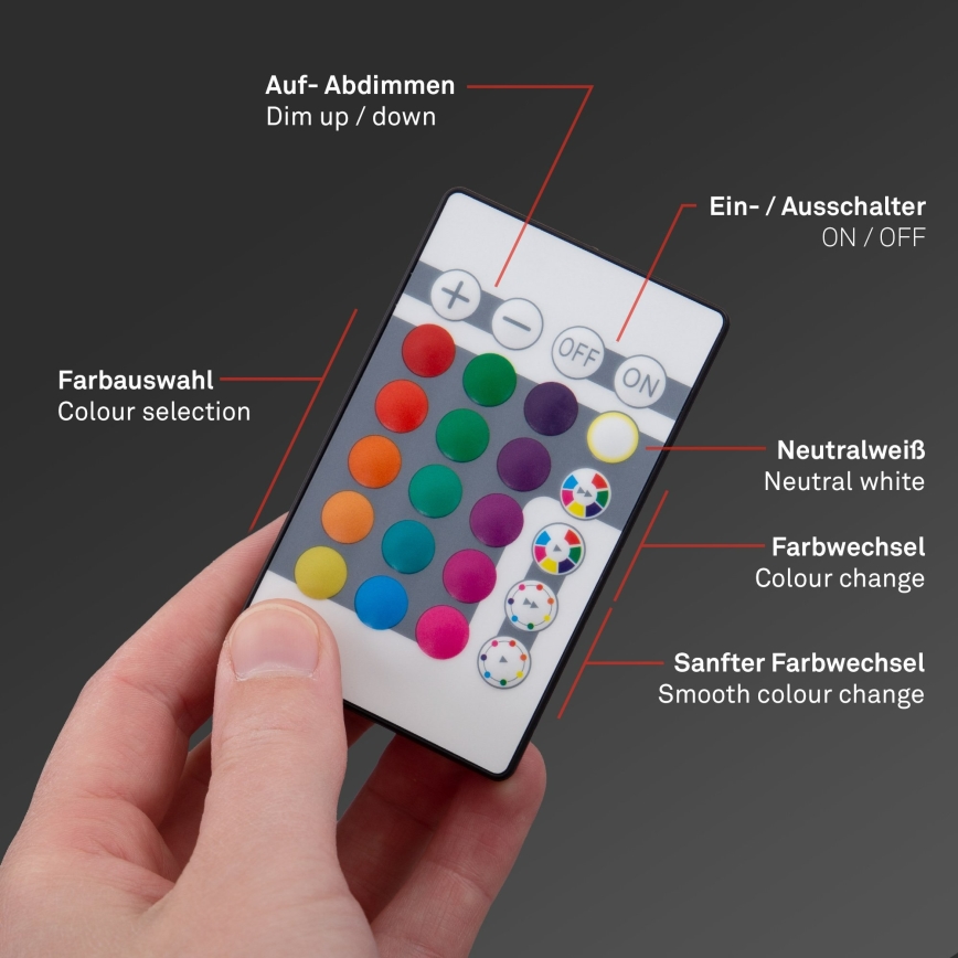 Briloner 7404-016 - Painel LED RGBW dimerizável de sobrepor LED/22W/230V 4000K + controlo remoto