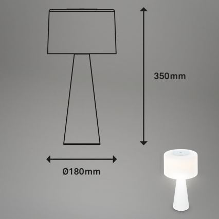 Briloner 7420016 - Candeeiro de mesa tátil LED para exterior com regulação LED/4W/5V IP44 3000K branco