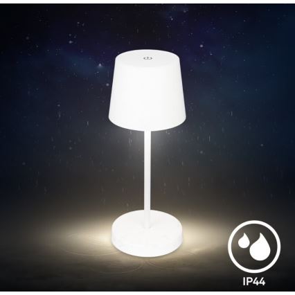 Briloner 7423016 - Candeeiro de mesa para exterior LED com regulação LED/2,6W/5V IP44 branco