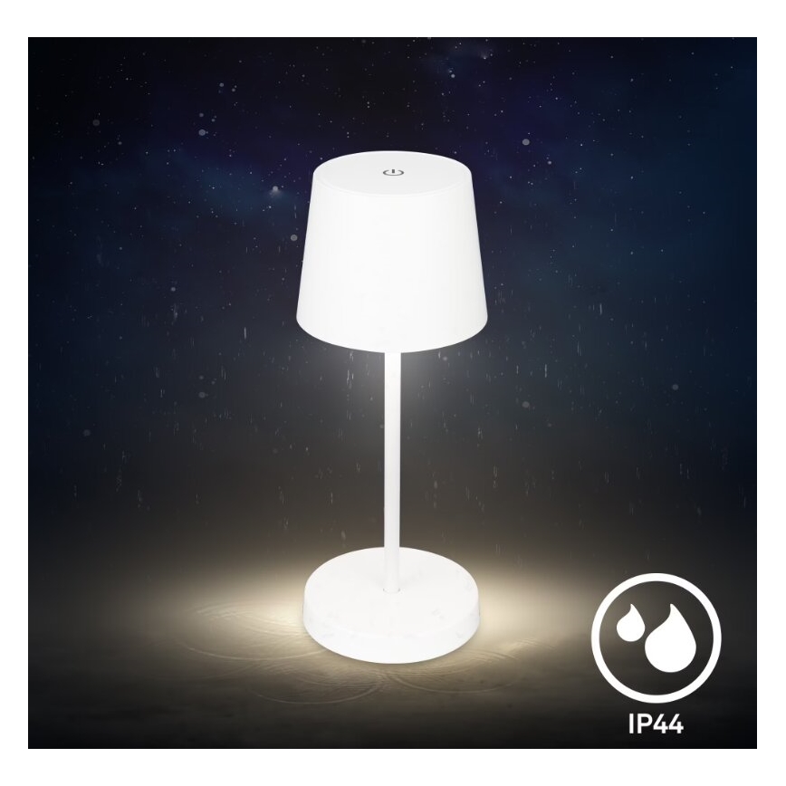 Briloner 7423016 - Candeeiro de mesa para exterior LED com regulação LED/2,6W/5V IP44 branco