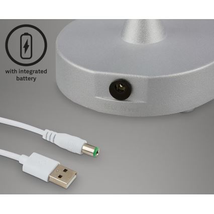 Briloner 7445-014 - LED Regulação recarregável exterior táctil candeeiro de mesa LED/3W/5V IP44