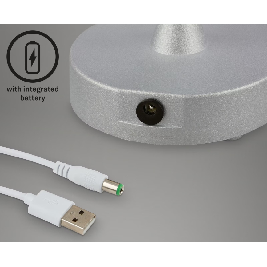 Briloner 7445-014 - LED Regulação recarregável exterior táctil candeeiro de mesa LED/3W/5V IP44