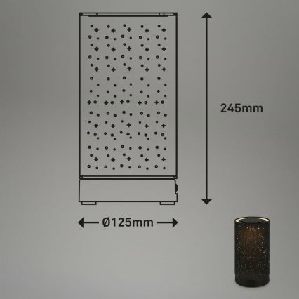 Briloner 7449-015 - Lâmpada exterior tátil LED regulável STARRY SKY LED/3W/5V IP44 2000 mAh preta