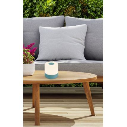 Briloner 7461010 - Candeeiro de mesa para exterior LED com regulação LED/2W/5V IP44 azul