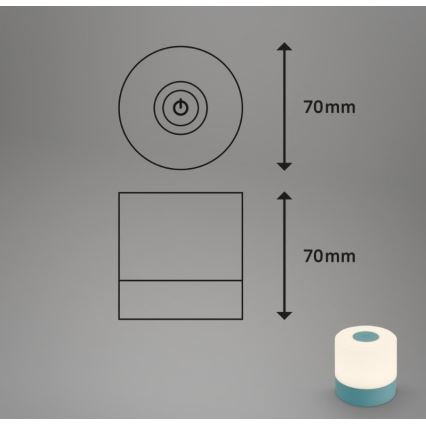 Briloner 7461010 - Candeeiro de mesa para exterior LED com regulação LED/2W/5V IP44 azul